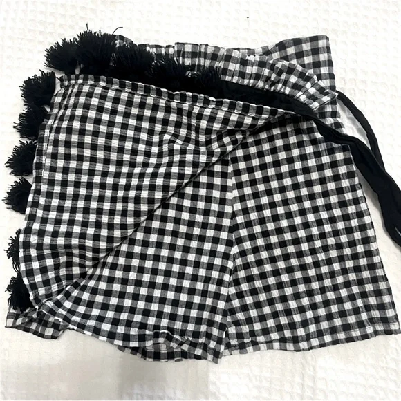 Misa Los Angeles Kayin Skort gingham black and white size S - Picture 8 of 8